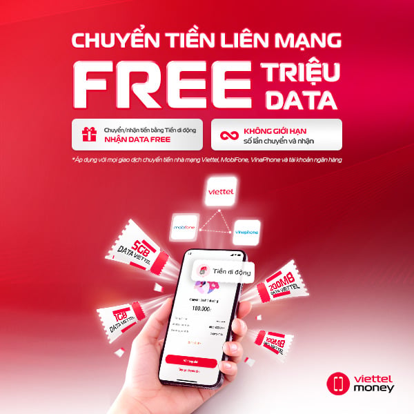 Chuyển tiền liên mạng - Free triệu Data